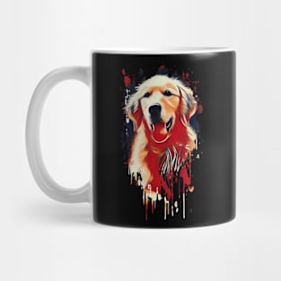 Golden retriever Tie Dye dog art design Mug